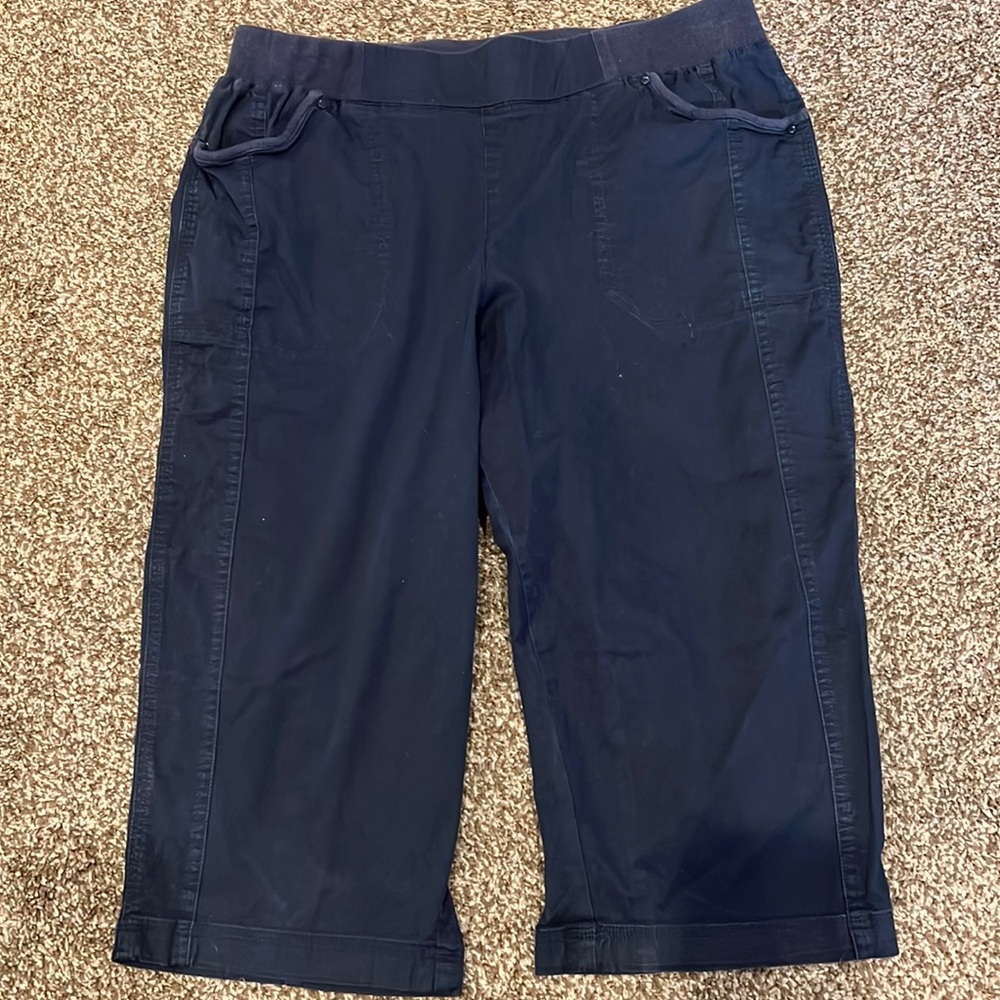 Christopher & Banks capris. Navy blue with full elastic waist for comfort.